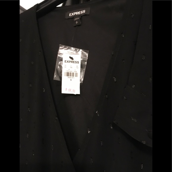 Metallic Clip Dot Ruffle Hem Wrap Midi Dress - Picture 4 of 11